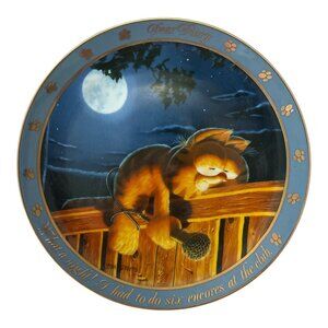 Garfield Collector Plate – “What a Night” – Dear Diary Series – Danbury Mint – L
